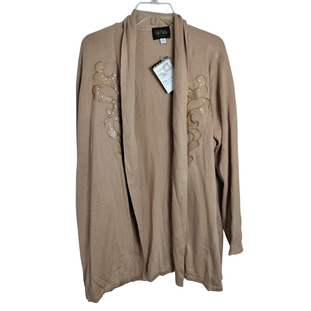 Bob Mackie Tan Cardigan with Embellishments